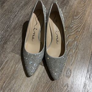 Nina Sparkling Silver Heels